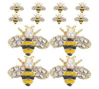 Lurrose Breloques pour Ongles pour DIY Nail Art et Salons Professionnels 12pcs Abeilles en Alliage de Zinc, Décorations D'ongles Créatives et Sûres pour Garçon et Filles