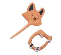 Lurrose Broche Bois Sculptée Main Forme de Chien Épingle à Revers pour Femme et Fille Boucle pour Foulard pour Tenues Décontractées et Habillées