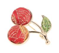 Lurrose Broche Cerise Fantaisie pour Femme, Épingle à Revers Légère et Délicate, Accessoire Mode Polyvalent pour Manteaux et Robes, Bijou Original et Moderne, Présent