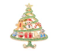 Lurrose Broche de Noël en strass, épingle à revers sapin de Noël bonhomme d | Broches décoratives pour femmes, accessoires de bijoux pour pulls, robes et châles, idéal pour une fête d'anniversaire ou