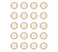 Lurrose Broche de Perle Beige en Alliage et Résine, Lot de 20 Pièces, Épingle de Sécurité Chic et Délicate pour Occasions Formelles et Décontractées