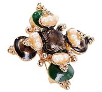 Lurrose Broche Décorative Baroque en Alliage pour Femme, Forme Croix Classique, Légère et Confortable, pour Manteau ou Veste Lors D'anniversaires