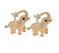 Lurrose Broche Éléphant Chic en Alliage Doré 2pcs, Épingle Élégante et Boucle D'écharpe Décorative pour Robe, Présent pour Femme