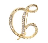 Lurrose Broche en Alliage Or Ornements de Lettres Créative pour Femmes, Design Unique, Facile à Utiliser, pour Mariages et Réunions Professionnelles