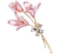 Lurrose Broche Fleur Dorée en Alliage avec Cristaux, Épingle de Revers Décorative pour Vêtements, Paquet et Foulard, Broche de Costume Élégante pour Femme, Accessoire Bijou Fête