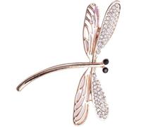 Lurrose Broche Libellule en Alliage Doré avec Cristaux Étincelants, Épingle Décorative pour Vêtements, Accessoire Élégant pour Femmes, Bijou pour Occasions Spéciales et Quotidiennes
