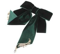Lurrose Broche Nœud en Velours Vert Foncé Ailes, Épingle Vintage pour Femmes, Accessoire Costume Polyvalent, Broche Nœud pour Femmes, Charme et Élégance Tenue Formelle