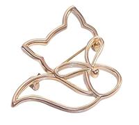 Lurrose Broche Renard en Alliage Doré Délicate pour Costume Femme, Épingle à Châle Unique et Créative, Fixation Solide sur Vestes et Pulls