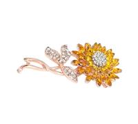 Lurrose Broche Tournesol en Alliage à Cristaux, Épingle Décorative pour Vêtements, Broche pour Femme, Accessoire Mode pour Vestes et Tenues Habillées, Bijou Floral Élégant