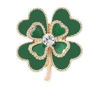 Lurrose Broche trèfle vert, épingle à quatre feuilles scintillante, accessoire élégant, bijou pour femme, idéal pour les fêtes printanières, les mariages et la Saint-Patrick.