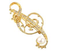 Lurrose Broche Vintage en Perles de Culture et Alliage Doré, Épingle de Poitrine Costume Homme, Accessoire Élégant pour Mariage, Fête et Usage Quotidien, Décoration Ornement Rétro