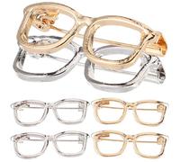 Lurrose Broches à Épingle Lunettes Créatives en Alliage Léger pour Femmes et Garçon et Filles, Lot de 6 Pièces, Décoration Chic et Mini pour Chapeaux et Robes
