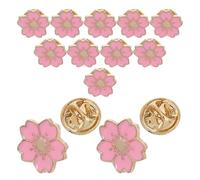 Lurrose Broches à fleurs 12pcs en alliage forme goutte d'huile rose, épingles avec design sécurisé pour femmes, parfaites pour sacs, chapeaux et événements quotidiens