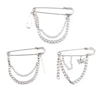 Lurrose Broches Vintage Accessoires Chics en Alliage Argenté Lot de 3 Épingles de Poitrine Rétro et Créatives pour Décoration et Cadeau pour Veste Femme