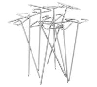 Lurrose Brochettes Verticales et Faciles à Transporter Lot de 10 en Acier Inoxydable Accessoires Pratiques, Gain de Place pour Barbecue pour Viande et Légumes