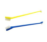 Lurrose Brosse à Dents Gencives Plus Saines en Plastique 2pcs pour Chien Double Tête Angulaire Nettoyage des Dents Couleur Aléatoire