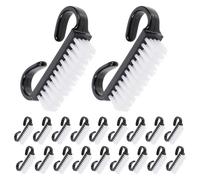 Lurrose Brosse à Ongles Adaptée aux Contours Naturels Noire Forme Incurvée en Abs et Pp 24pcs pour Manucure et Usage Domestique