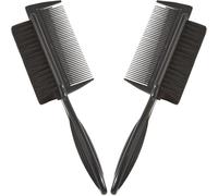 Lurrose Brosse à Poils Durs et Peigne Double Face pour Coiffure Précise Poignée Antidérapante Adaptée aux Professionnels et Particuliers