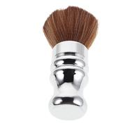 Lurrose Brosse de Coiffeur à Poils Doux pour Coupe de Cheveux, Manche Long Électroplaqué Argenté, Plumeau pour Cou Professionnel, Accessoire de Coiffure pour Salon et Entretien des