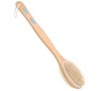 Lurrose Brosse de Massage Corps Manche Long en Matériau Synthétique, Double Face Poils Durs et Doux, pour Nettoyer les Zones Difficiles D'accès