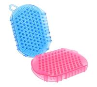 Lurrose Brosse de Massage Double Face en Pvc Confortable Design Moufles et Points Uniformes, Lot de 2 Pcs pour Relaxation et Exfoliation