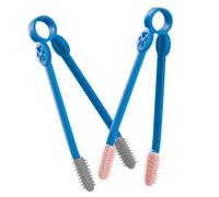 Lurrose Brosse Douce pour Animaux de Compagnie 2pcs, Brosse à Larmes pour Chien et Chat, Poignée Antidérapante, Matériau Abs et Polyéthylène, pour Toilettage des Animaux