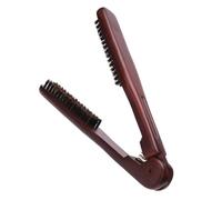 Lurrose Brosse Lissante en Bois Poils Naturels, Peigne Lisseur Anti-statique pour Coiffage Professionnel et Usage Quotidien, Conçu pour Cheveux Épais Marron