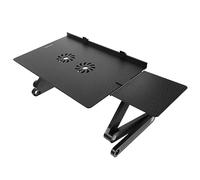 Lurrose Bureau d'ordinateur Portable Ajustable Refroidissement Portable Laptop Desk etabli Pliable Fan Support Ordinateur treteaux reglables Fournitures informatiques Alliage d'aluminium