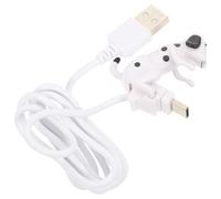 Lurrose Câble de Charge Type-c Créatif de Chien Blanc, Câble de Données Pratique en Plastique et Métal, Charge Rapide pour Téléphone Bureau ou Chambre