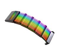 Lurrose Câble D'extension Alimentation PC Argb 24 Broches 5v 3 Broches, Câble Gainé RGB pour Carte Mère ATX Matx, Rallonge Synchronisée Éclairage LED Arc-en-Ciel, Compatible Boîtier PC