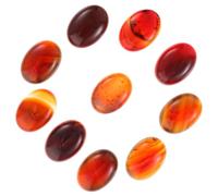 Lurrose Cabochons Ovales en Pierre Naturelle à Dos Plat, 18x25 Mm, Lot de 10 Pièces Rouges Profondes, pour Création de Bijoux Diy, Perles Plates Artisanales, Pierres Précieuses