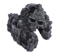 Lurrose Cachette de Reptiles en Résine Décorative pour Terrarium, Grotte Sombre pour Lézards et Araignées, Design Naturel et Matériau Noir