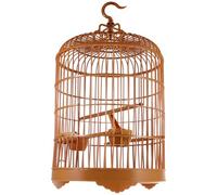 Lurrose Cage à Oiseaux Ronde en Plastique 25 Cm pour Perroquets et Calopsittes, Bac Amovible Facile à Nettoyer, Support Suspendu, Adaptée Usage Intérieur et Extérieur, Fourniture