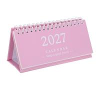 Lurrose Calendrier de Bureau 2027, Format Mini à Rabat, Rose | Petit Calendrier de Bureau à Spirale pour La Maison, Les Études Et Le Travail