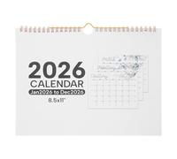 Lurrose Calendrier mural 2026 : janvier - décembre 2026 - Agenda mural anglais à suspendre avec reliure spirale double - Pour emploi du temps quotidien, bureau, maison et usage universitaire.
