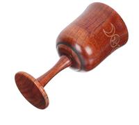 Lurrose Calice Religieux en Bois Naturel, Coupe de Table Décorative Pentagramme à Trois Phases, Gobelet Sacrificiel Compact pour Autel et Décoration Sacrée, Accessoire Religieux Unique