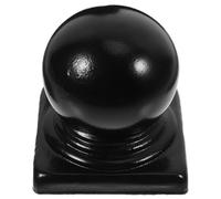 Lurrose Capuchon de Poteau en Métal Noir pour Garde-corps 80 Mm, Embout de Remplacement pour Clôture Extérieure, Fleuron Décoratif Solide pour Jardin et Terrasse