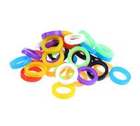 Lurrose Capuchons de Clés en Silicone Élastique 80 Pièces Étuis Colorés Ronds pour Identification Clés Protection Anti-saleté et Choc Standard Accessoires Bureau et Maison Style Aléatoire