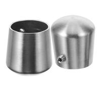 Lurrose Capuchons de Main 2 Pièces Courante en Acier Inoxydable Argenté, Structure Simple et Légère pour Rampe D'escalier et Garde- Modernes