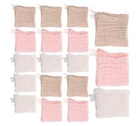 Lurrose Carrés de Coton Lavable pour Visage, 18 Pièces, 6 Couches en Coton Pur, Taille 25x25cm, Haute Absorption et Lavable en Machine, Parentalité et Sorties