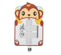 Lurrose Carte mémoire musicale - Carton musical - Tableau de notes de musique en forme de singe avec poche pour enfants, étudiants, musiciens et maison