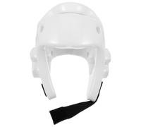 Lurrose Casque de Combat Taille M Blanc, Casque de Boxe Rembourré Mousse, Équipement Respirant pour Entraînement Karaté et Taekwondo, Protection Tête pour Garçon et Filles