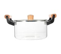 Lurrose Casserole en Verre Transparente 2,5 L Résistante la Chaleur pour Cuisson Maison Pot à Nouilles Instantanées Marmite Ménagère Solide et Facile à Nettoyer Cuisson sur Gaz
