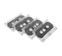 Lurrose Cassettes Audio Vierges 4 Pièces Boîtiers Plastiques Rigides pour Enregistrement de Messages et Occasions Festives