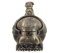 Lurrose Cendrier Décoratif Sphérique Coupe-Vent en Alliage de Zinc avec Couvercle Vintage pour Salon et Balcon Usage Intérieur Extérieur Design Relief 3D 12 Signes Zodiaque