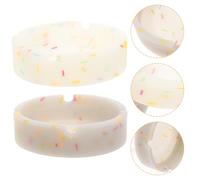 Lurrose Cendrier Lumineux en Silicone Phosphorescent, Lot de 2 Pièces, Cendrier de Bureau Rond, Plateau de Stockage de Suie, Décoration Créative pour Salon et Maison, Pratique et Solide