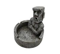 Lurrose Cendrier Moai Créatif en Résine 1pc, Statue Pierre Île de Pâques, Facile à Utiliser, Anti-Chute, Décoration Maison, pour Cabinet ou Fumeur