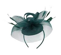 Lurrose Chapeau bibi pour goûter, fête, épingle à cheveux, chapeau Derby, chapeau des années 1920, coiffe reine pour événements spéciaux, mariages, fêtes royales, vert foncé, taille unique