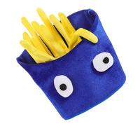 Lurrose Chapeau de Frites Drôle en Velours Bleu Taille S Ajustable pour Garçon et Filles 1-5, Accessoire de Fête et Déguisement Original pour Anniversaire et Événements Festifs