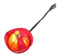 Lurrose Chapeau d'Empereur Chinois Traditionnel avec Tresses et Motifs Imprimés Taille Adulte Accessoire de Costume pour Cosplay Fête et Spectacle Couvre-Chef Décoratif Cour Royale